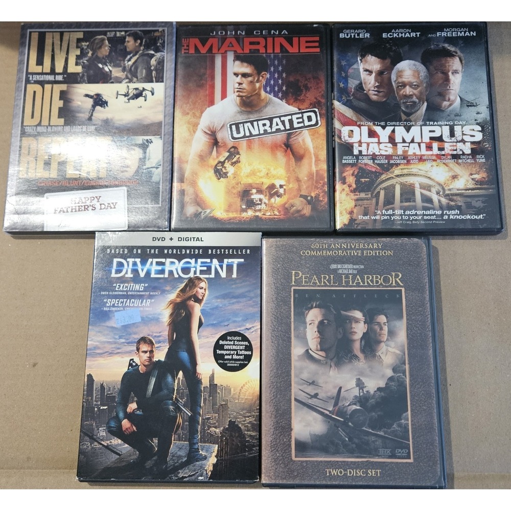 DVD‎ Movie Lot Action Thriller Olympus Has Fallen Divergent Pearl Harbor John...